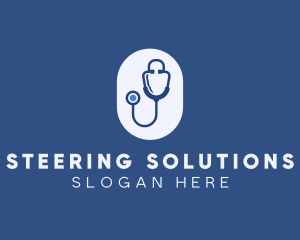 Blue Medical Stethoscope logo design