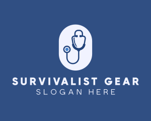 Blue Medical Stethoscope logo design