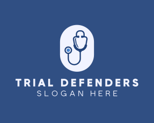 Blue Medical Stethoscope logo design