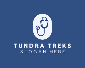 Blue Medical Stethoscope logo design