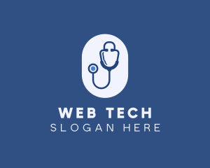 Blue Medical Stethoscope logo design