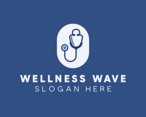 Blue Medical Stethoscope logo design