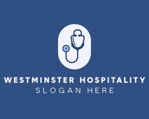 Blue Medical Stethoscope logo design