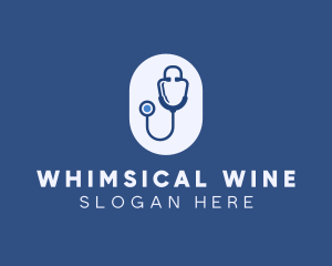 Blue Medical Stethoscope logo design