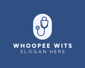 Blue Medical Stethoscope logo design