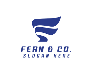 Wing Logistics Letter F logo design