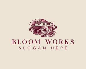 Photography Camera Flower logo design