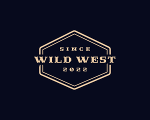 Hipster Western Hexagon logo design