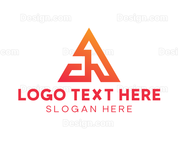 Geometric Triangle Letter A Logo