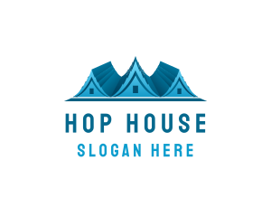 Blue House Roofing logo design