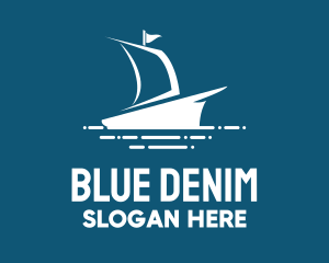 Blue Sailing Ship logo design