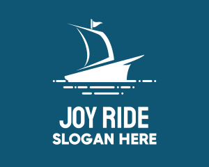 Blue Sailing Ship logo design