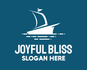 Blue Sailing Ship logo design