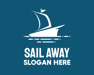 Blue Sailing Ship logo design