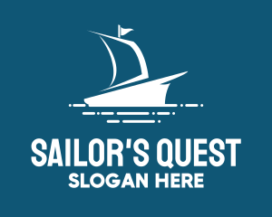 Blue Sailing Ship logo design