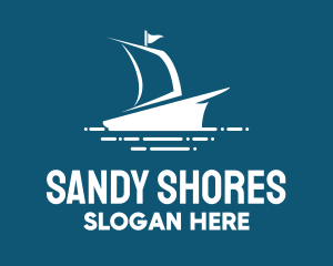 Blue Sailing Ship logo design