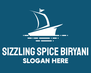 Blue Sailing Ship logo design