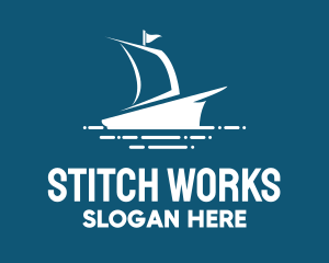 Blue Sailing Ship logo design