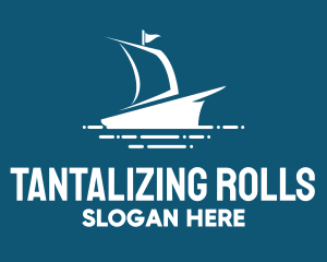 Blue Sailing Ship logo design