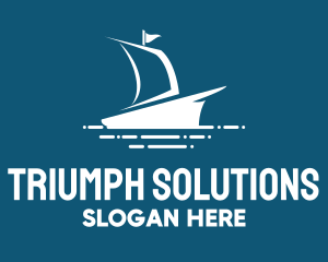 Blue Sailing Ship logo design