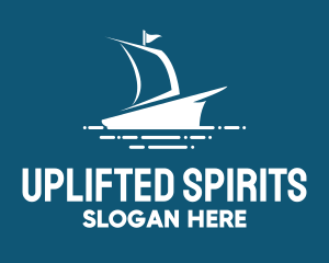 Blue Sailing Ship logo design