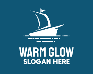 Blue Sailing Ship logo design