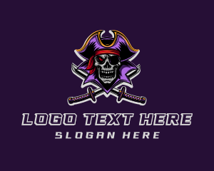 Pirate Skull Sword Captain logo