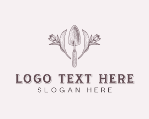 Flower Trowel Gardening Logo