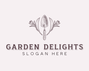 Flower Trowel Gardening logo design