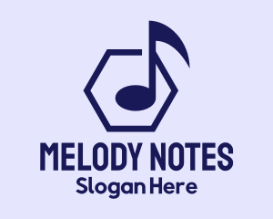 Musical Note Hexagon logo design