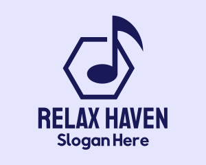 Musical Note Hexagon logo