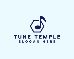 Musical Note Hexagon logo