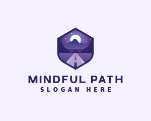 Night Pathway Mountain Tunnel  logo design