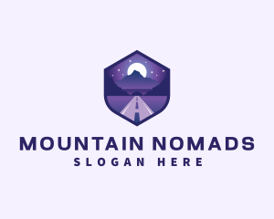 Night Pathway Mountain Tunnel  logo design