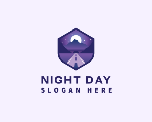 Night Pathway Mountain Tunnel  logo design