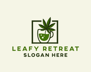 Marijuana Leaf Drink logo design