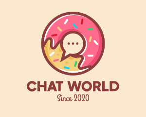 Colorful Donut Chat App logo design