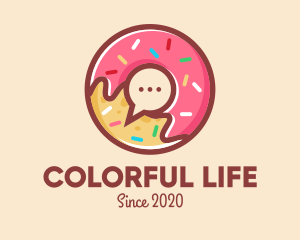 Colorful Donut Chat App logo design