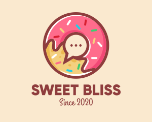 Colorful Donut Chat App logo design