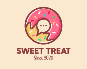 Colorful Donut Chat App logo design