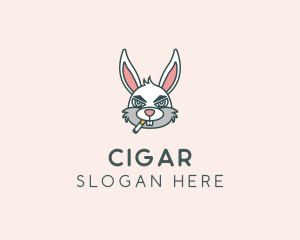 Smoker Rabbit Cartoon logo design