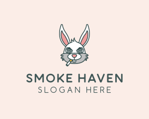 Smoker Rabbit Cartoon logo