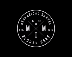 Hipster Mechanic Wrench logo design