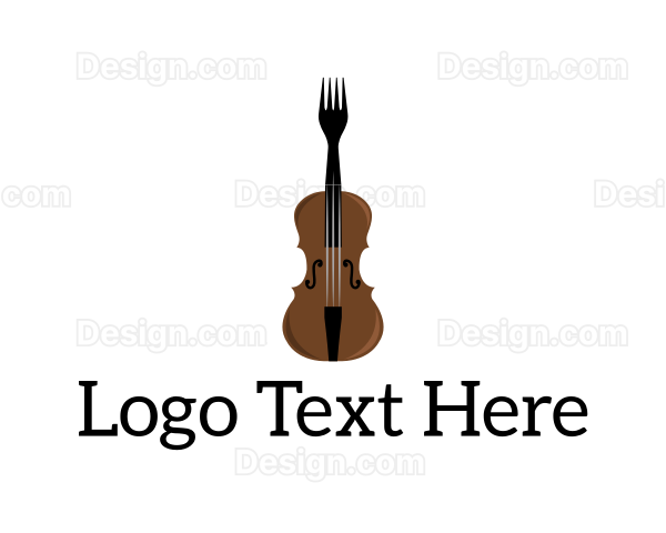 Fork Violin Instrument Logo