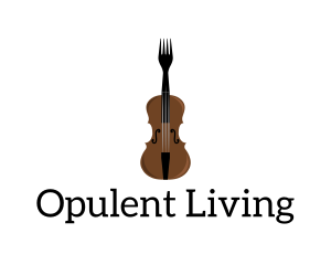 Fork Violin Instrument logo design