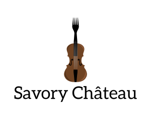 Fork Violin Instrument logo design