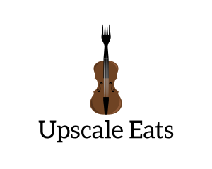 Fork Violin Instrument logo design