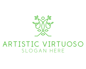 Green Human Vines  logo design