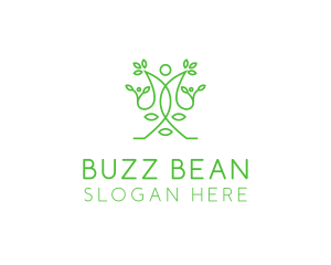 Green Human Vines  logo design