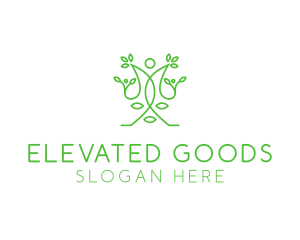 Green Human Vines  logo design